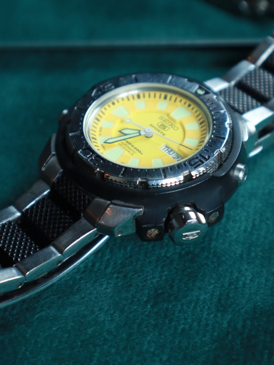Seiko 5 Frankenmonster Yellow Dial (Ref. 7S36-02S0) (47mm;Automatic)