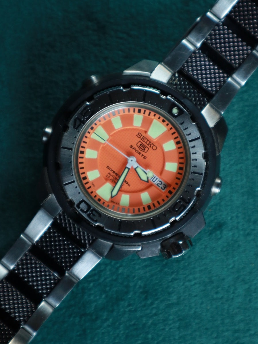 Seiko 5 Frankenmonster Orange Dial (Ref. 7S36-02S0) (47mm; Automatic)