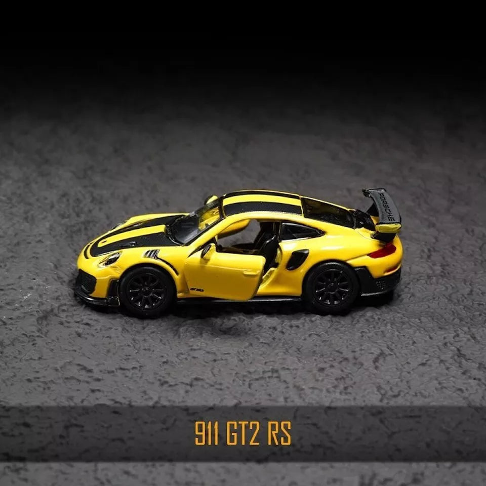 Official Bburago Porsche 911 GT2 RS Yellow - 1 : 64 Diecast Scale Model