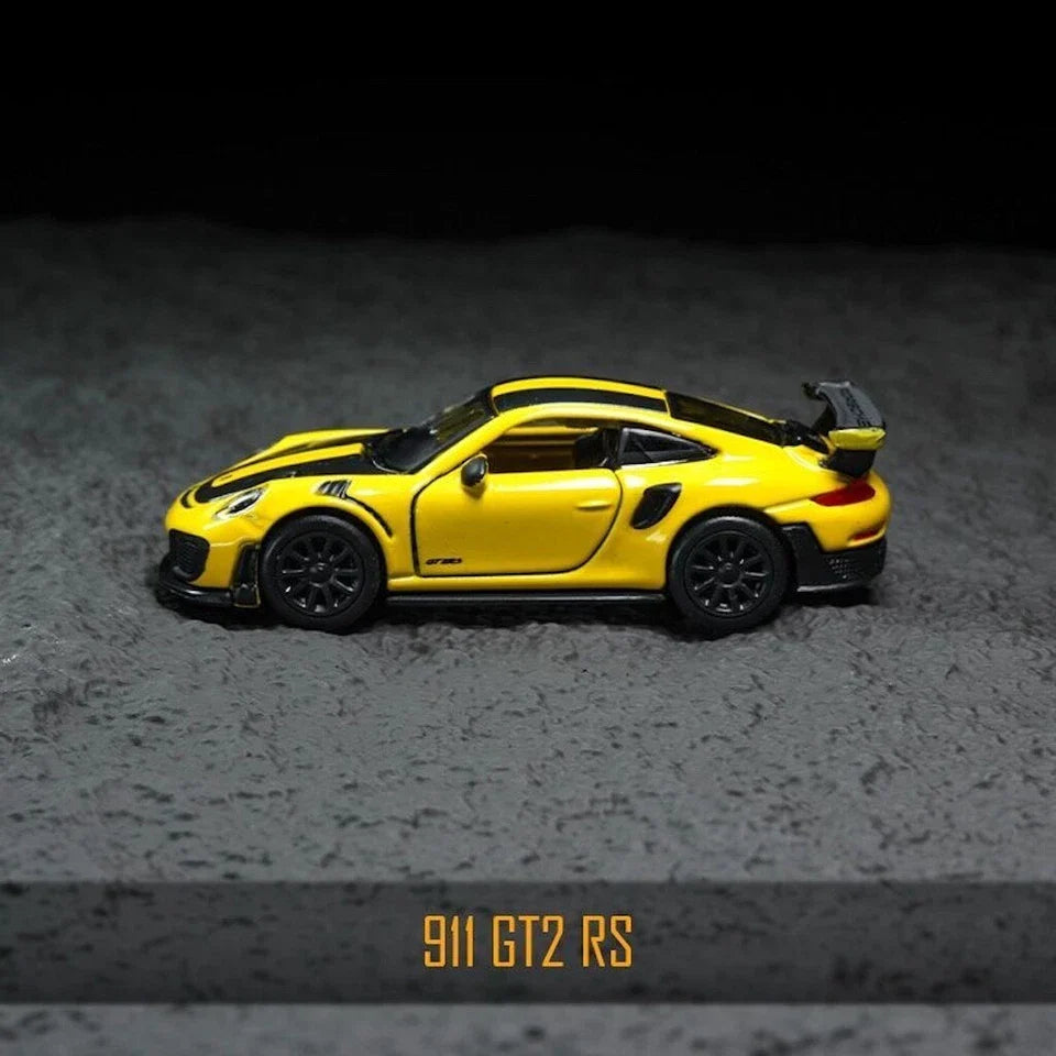 Official Bburago Porsche 911 GT2 RS Yellow - 1 : 64 Diecast Scale Model