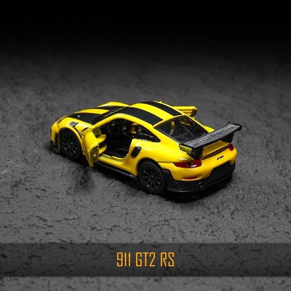 Official Bburago Porsche 911 GT2 RS Yellow - 1 : 64 Diecast Scale Model