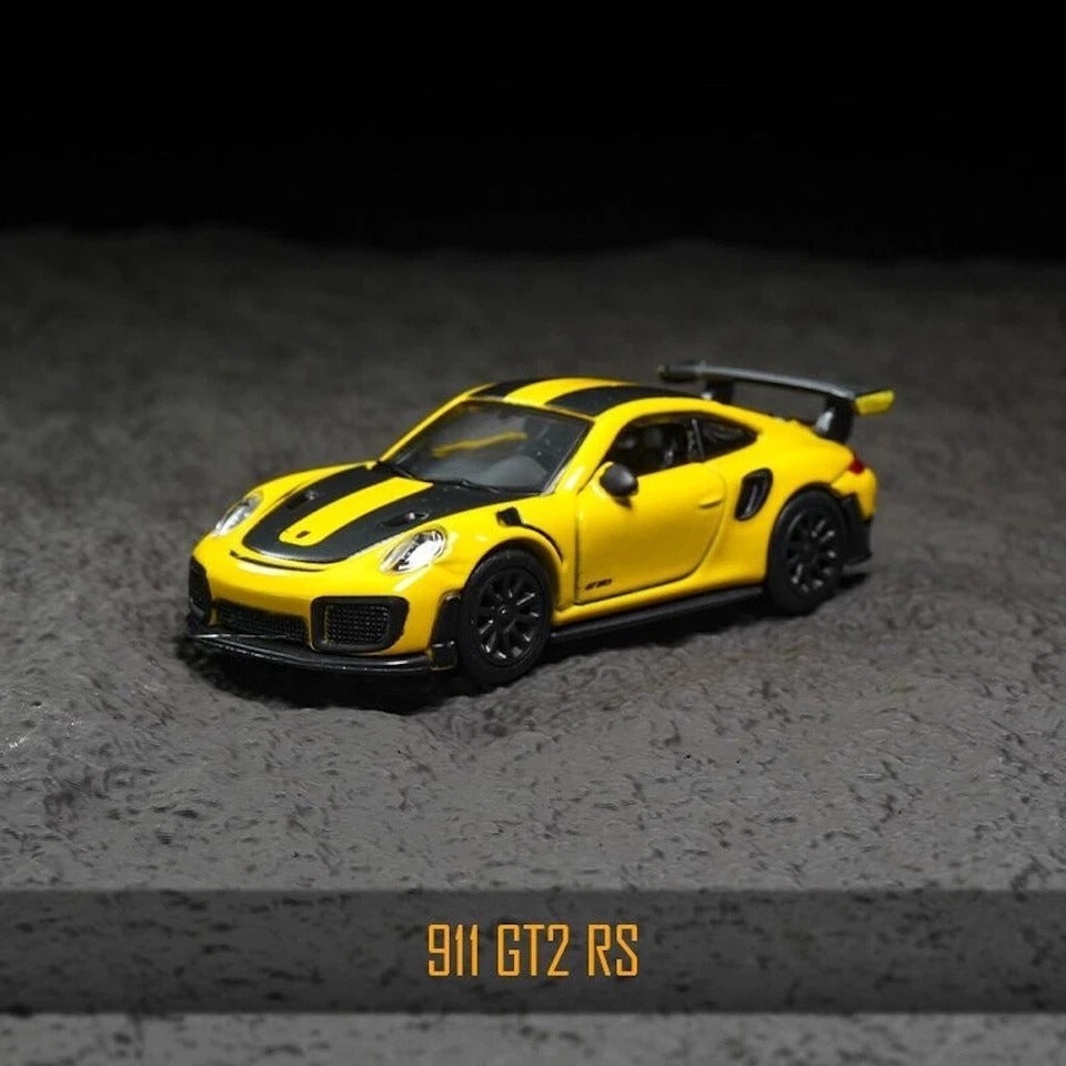 Official Bburago Porsche 911 GT2 RS Yellow - 1 : 64 Diecast Scale Model