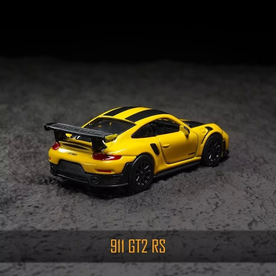 Official Bburago Porsche 911 GT2 RS Yellow - 1 : 64 Diecast Scale Model