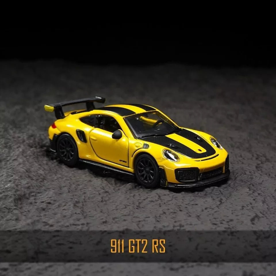 Official Bburago Porsche 911 GT2 RS Yellow - 1 : 64 Diecast Scale Model