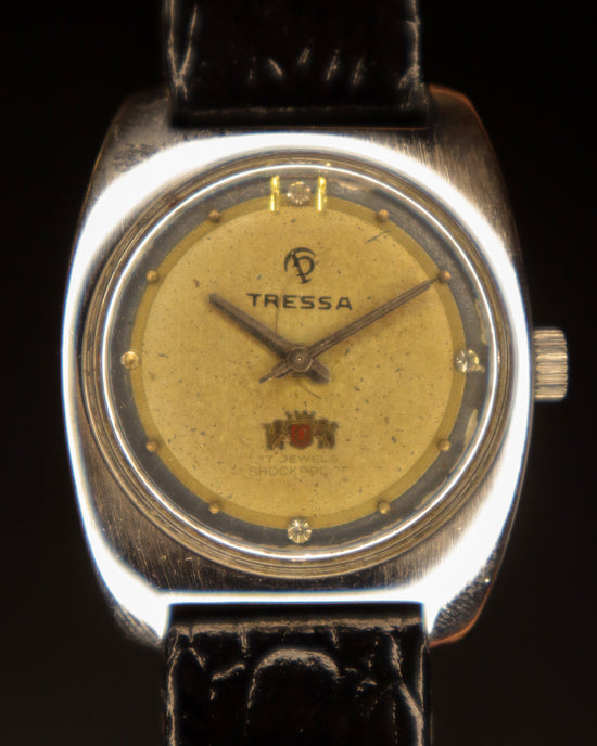Geneve TRESSA 17JEWELS ANTISHOCKジャンク18k VINTAGE BEAUTIFUL SMALL GOLD PLATED MECHANICAL SWISS LADIES