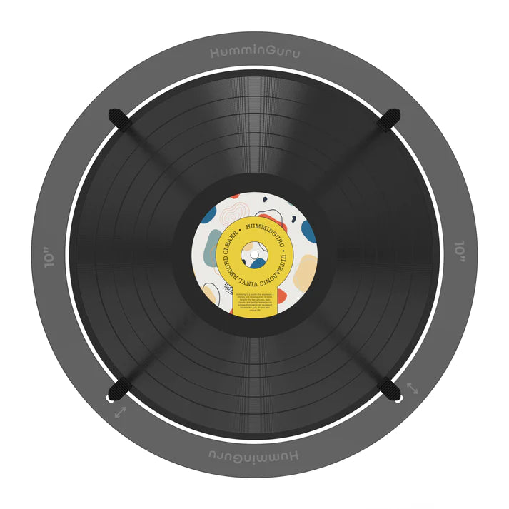 HumminGuru Ultrasonic Vinyl Record Cleaner + 7" & 10" Record Adapters (Dark Gray)