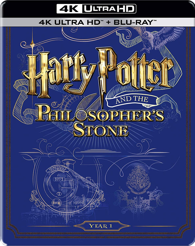 Harry Potter and the Philosopher's Stone - Year 1 (2001) (Steelbook) (4K UHD & HD) (2-Disc) (Blu-Ray)