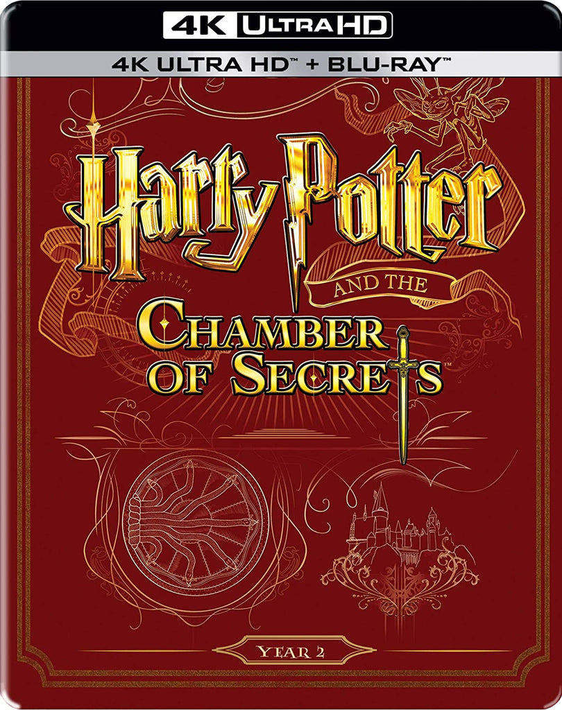 Harry Potter and the Chamber of Secrets - Year 2 (2002) (Steelbook) (4K UHD & HD) (2-Disc) (Blu-Ray)