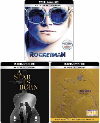 A Star Is Born, Bohemian Rhapsody & Rocketman  (Blu-Ray)