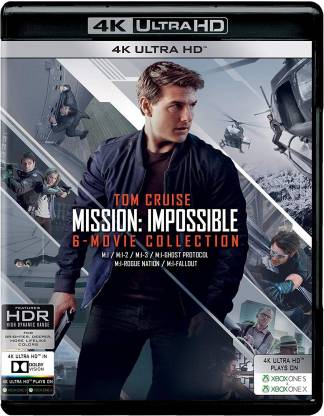 Mission Impossible 6 Movies Collection - M:I + M:I-2 + M:I-3 + M:I-4 Ghost Protocol + M:I-5 Rogue Nation + M:I-6 Fallout (4K UHD) (Blu-Ray)