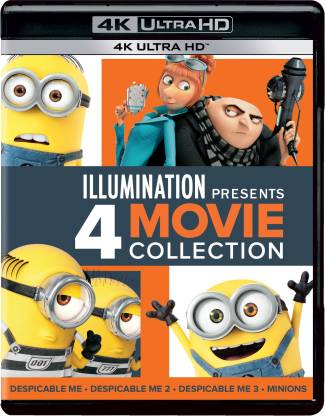 Illumination Presents: 4 Movies Collection - Despicable Me + Despicable Me 2 + Despicable Me 3 + Minions  (Blu-Ray)