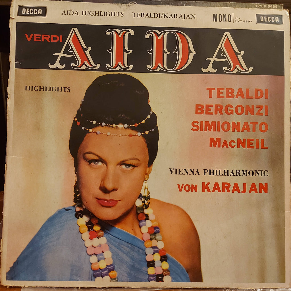 Verdi, Tebaldi, Bergonzi, Simionato, MacNeil, Vienna Philharmonic, Von Karajan – Aida Highlights (Used Vinyl - VG)
