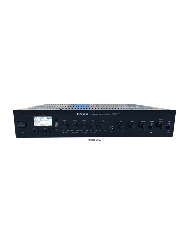 PACE 4Z50 MPA (4 Stereo Zone Amplifier with USB Card Reader)