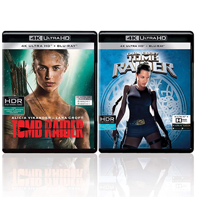 Lara Croft 2 Movies Collection: Tomb Raider (2001) & Tomb Raider (2018) (Blu-Ray)