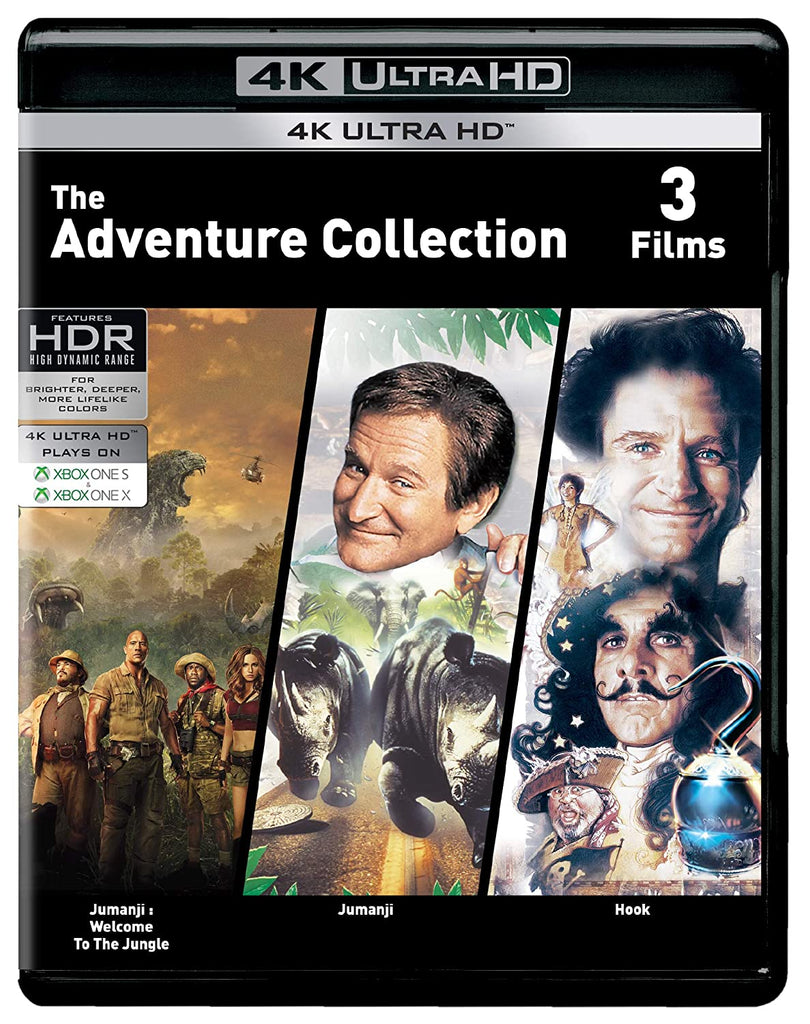 The Adventure 3 Movies Collection: Jumanji: Welcome to the Jungle + Jumanji (1995) + Hook (Blu-Ray)