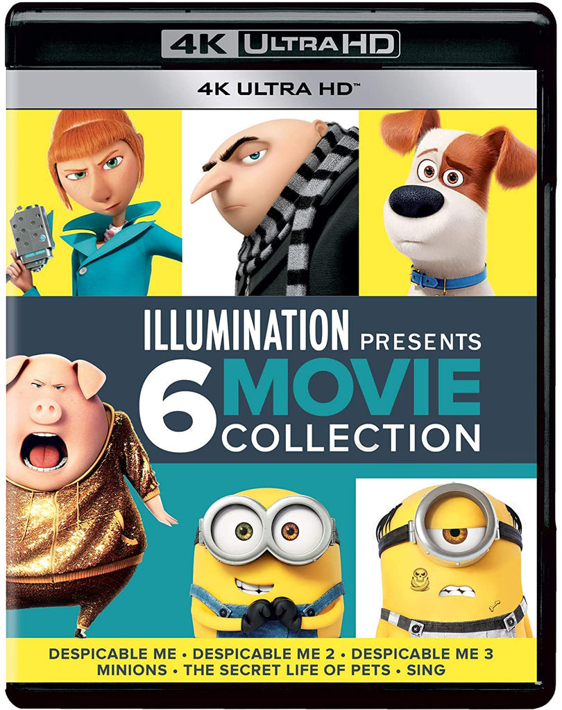 Illumination Presents: 6 Movies Collection - Despicable Me 1, 2 & 3 + Minions + The Secret Life of Pets + Sing  (Blu-Ray)