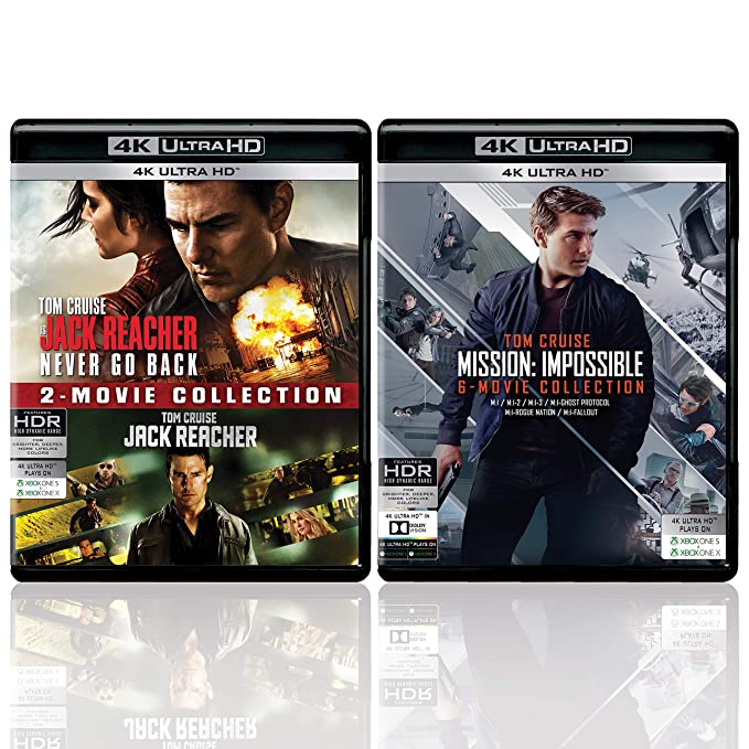 Jack Reacher 2-Movie and Mission Impossible 6-Movie (Blu-Ray)