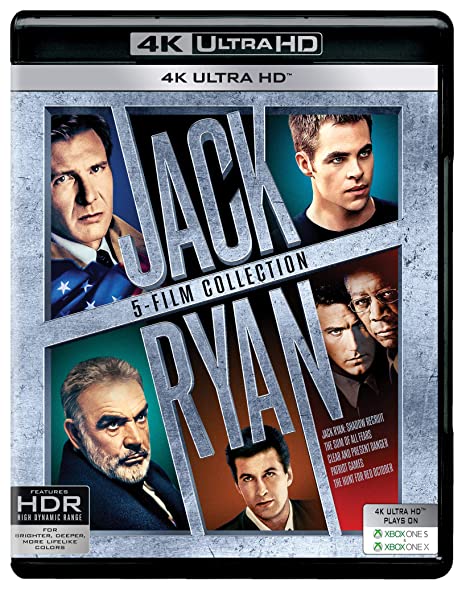 Jack Ryan 5 Movies Collection - Jack Ryan: Shadow Recruit + The Sum of all Fears + Clear and Present Danger + Patriot Games + The Hunt for Red October  (Blu-Ray)