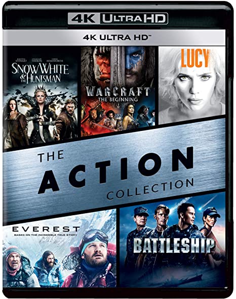 The Action 5 Movies Collection: Snow White & The Huntsman + Warcraft: The Beginning + Lucy + Everest + Battleship (Blu-Ray)