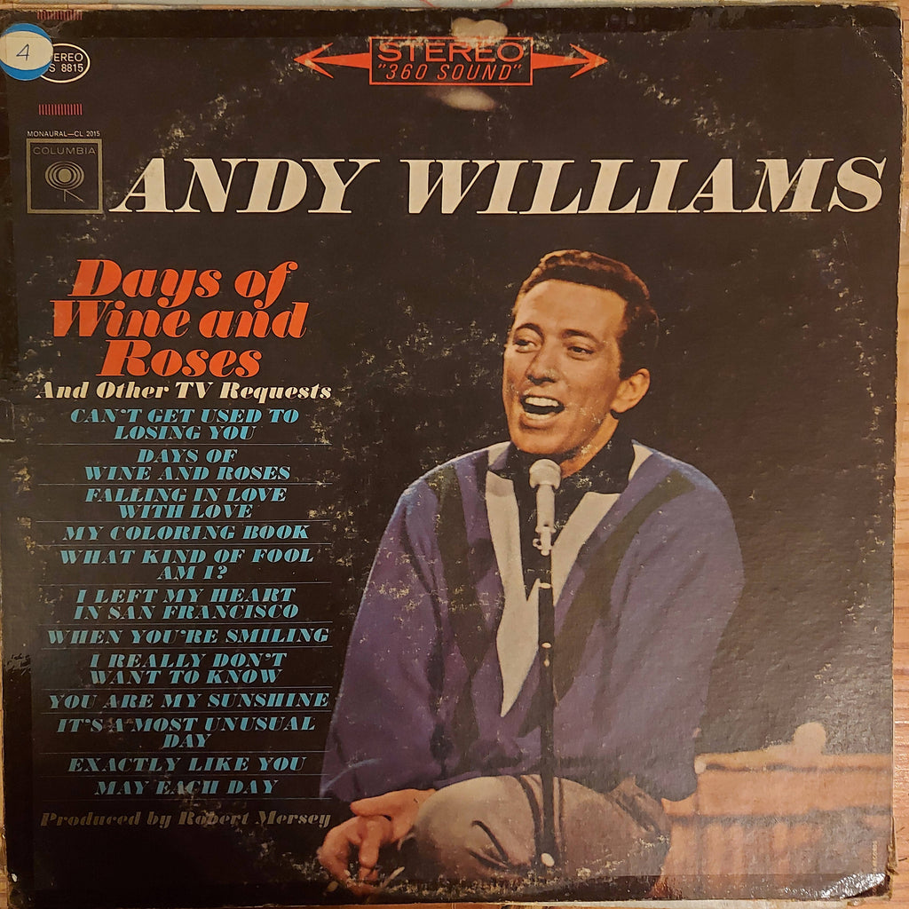 Andy Williams – Days Of Wine And Roses (Used Vinyl - G)