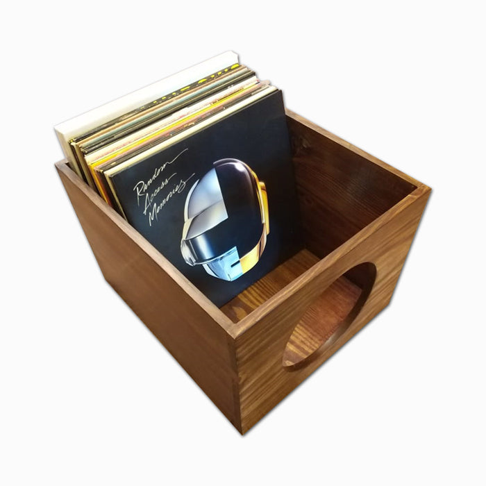 Handmade Pinewood Record Crate