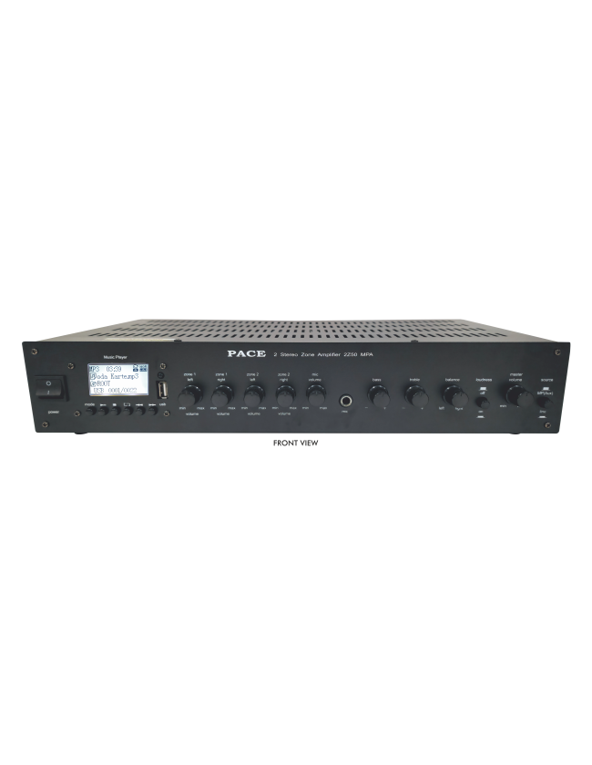 PACE 2Z50 MPA (2 Stereo Zone Amplifier with USB Card Reader)