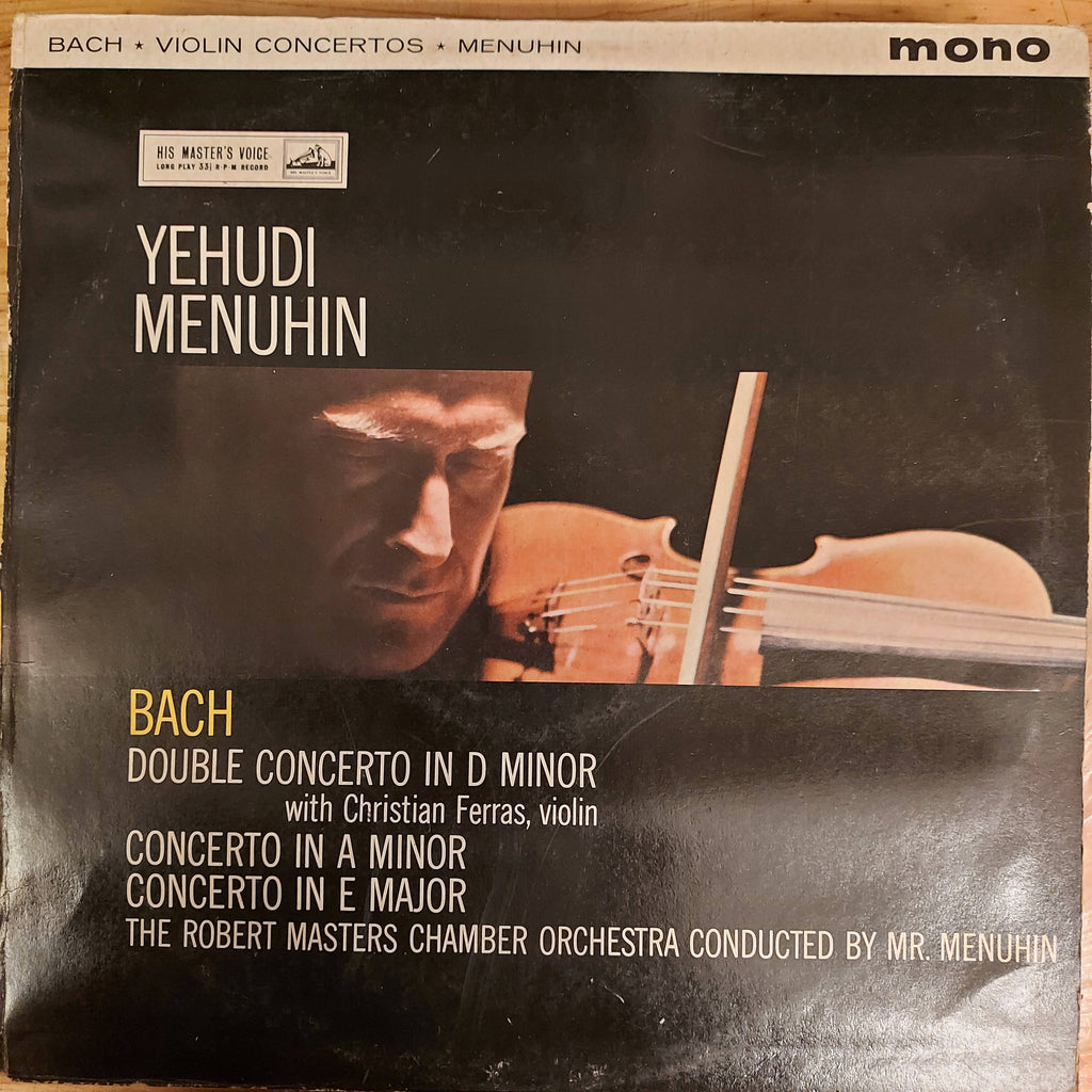 Bach, Yehudi Menuhin, The Robert Masters Chamber Orchestra – Violin Concertos (Used Vinyl - VG)