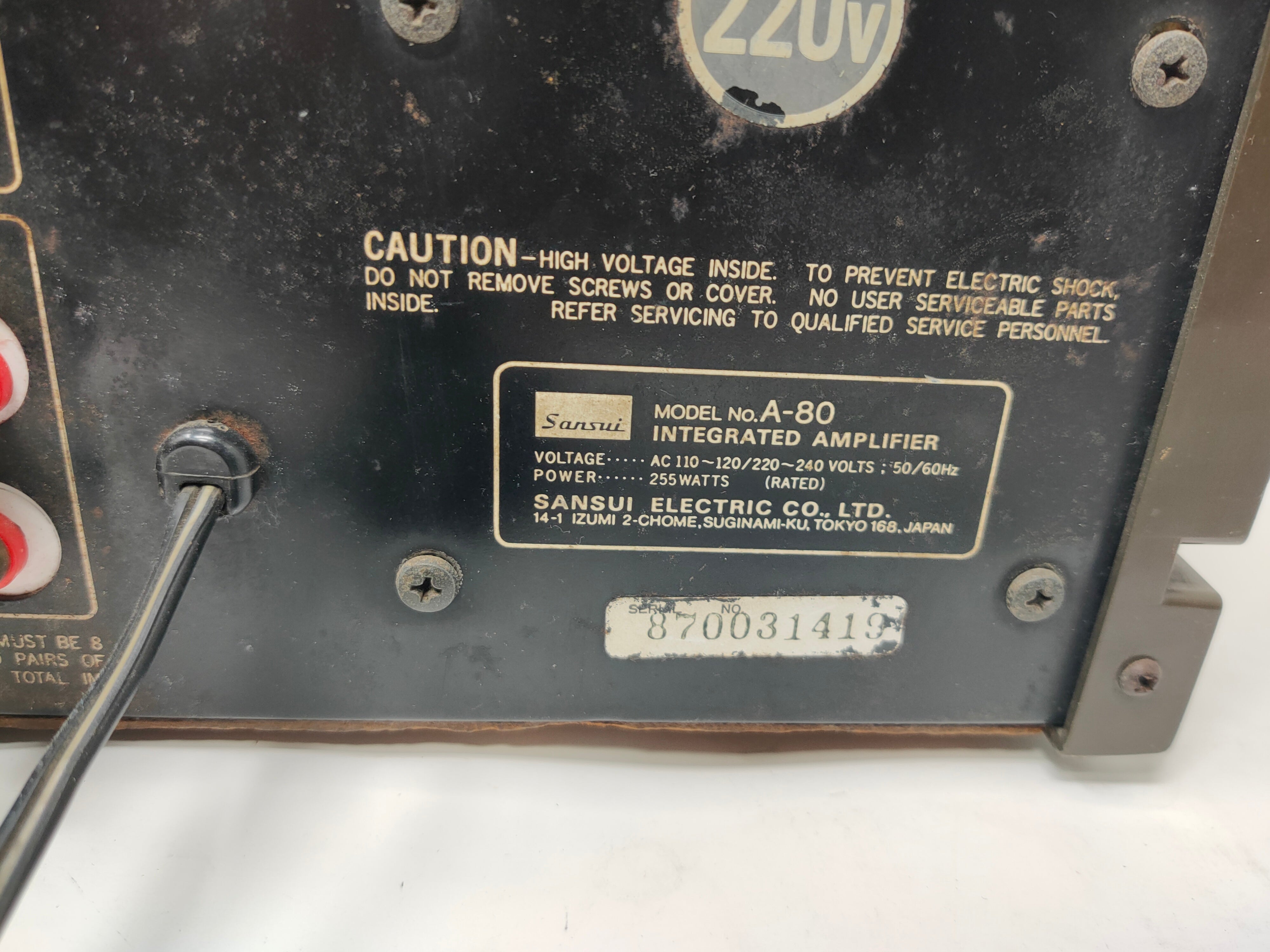 Sansui A80 Tuner amplifier