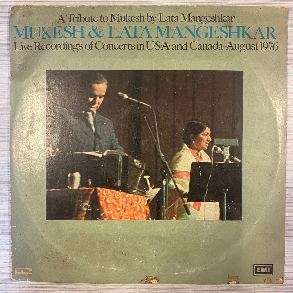 Mukesh & Lata Mangeshkar – A Tribute To Mukesh By Lata Mangeshkar (Live Recordings Of Concerts In U•S•A• And Canada-August 1976) (Used Vinyl - G) TRC