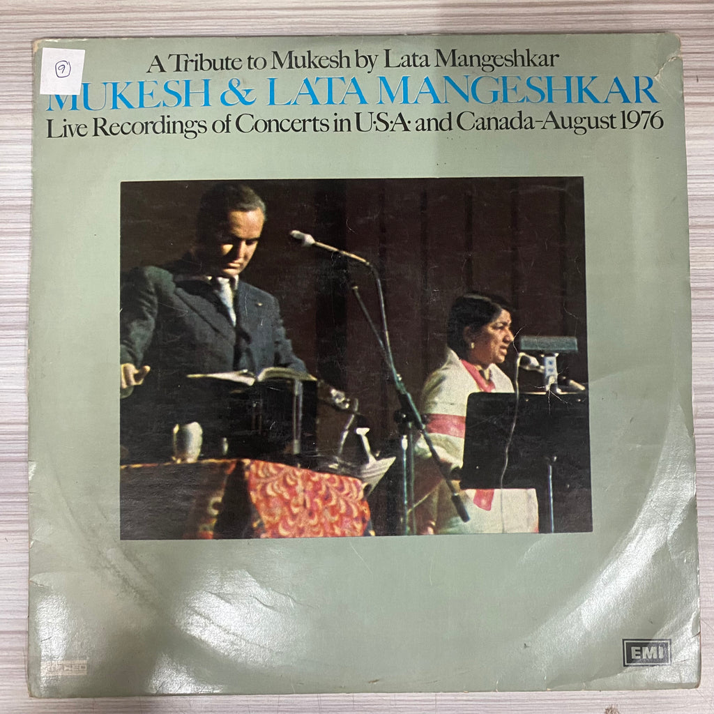 Mukesh & Lata Mangeshkar – A Tribute To Mukesh By Lata Mangeshkar (Live Recordings Of Concerts In U•S•A• And Canada-August 1976) (Used Vinyl - VG) TSM