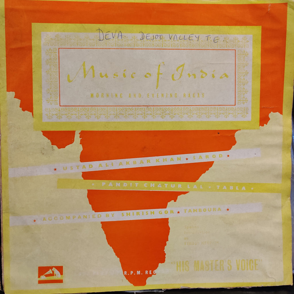 Ustad Ali Akbar Khan, Pandit Chatur Lal – Music Of India (Morning And Evening Ragas) (Used Vinyl - G) TSM