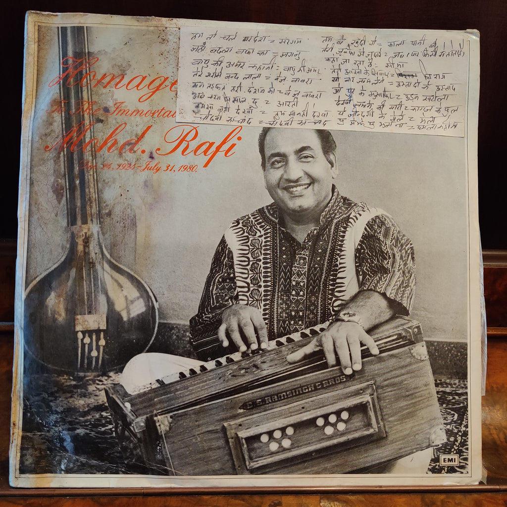 Mohd. Rafi – Homage To The Immortal Voice Mohd. Rafi (Dec 24,1924 - July 31,1980) (Used Vinyl - VG) MT