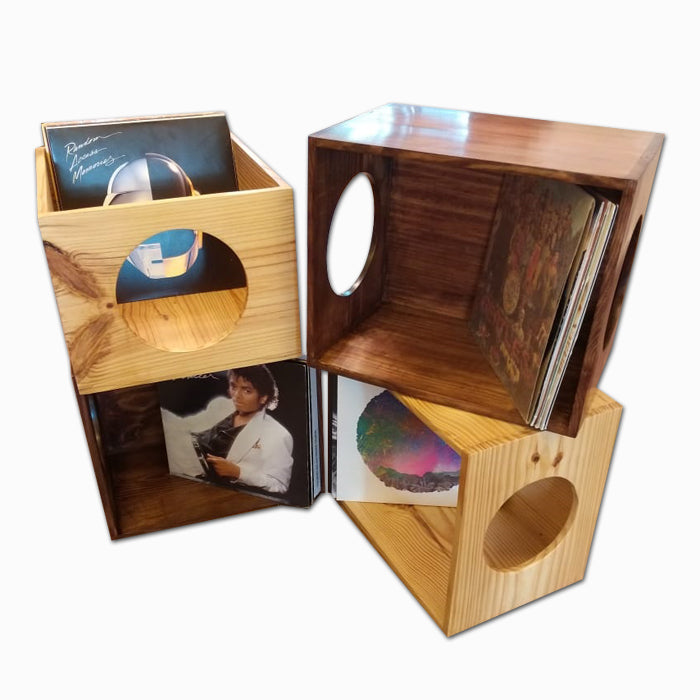 Handmade Pinewood Record Crate