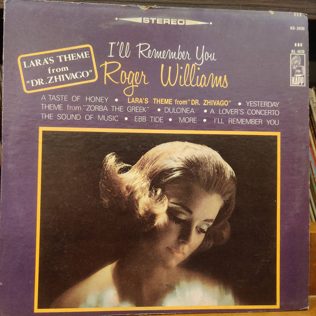Roger Williams (2) – I'll Remember You (Used Vinyl - VG)