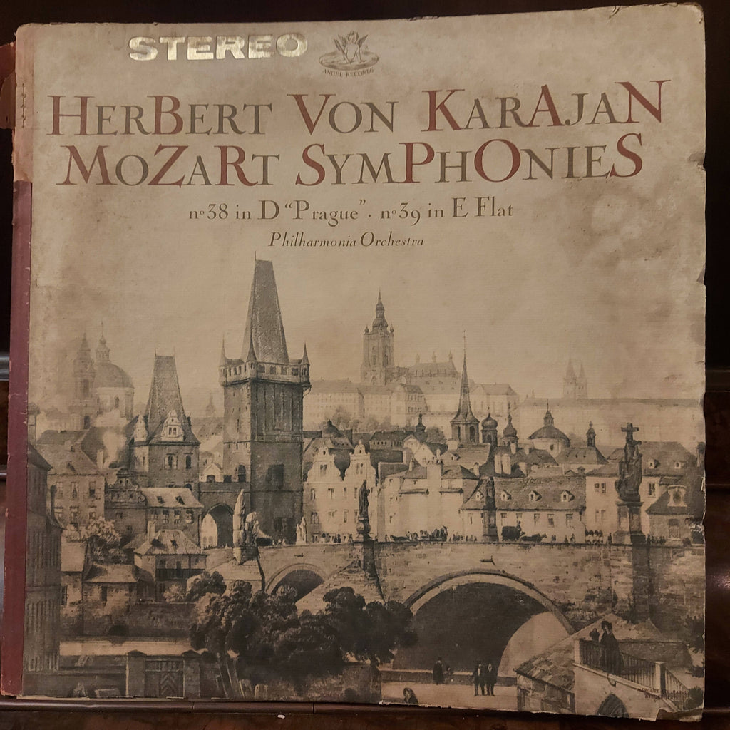 Mozart, Herbert von Karajan, Philharmonia Orchestra – Symphonies No. 38 "Prague" & No. 39 (Used Vinyl - VG)