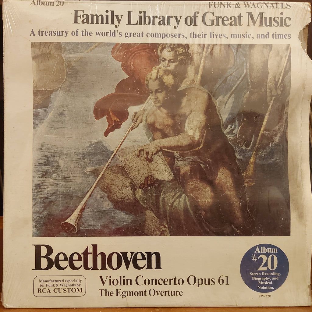 Beethoven ‎– Violin Concerto Opus 61/The Egmont Overture- Funk & Wagnalls Family Library Of Great Music - Album 20 (Used Vinyl - VG+)