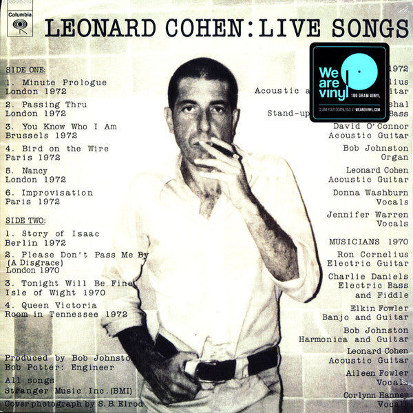Leonard Cohen-LEONARD COHEN LIVE SONGS (Arrives in 4 days)