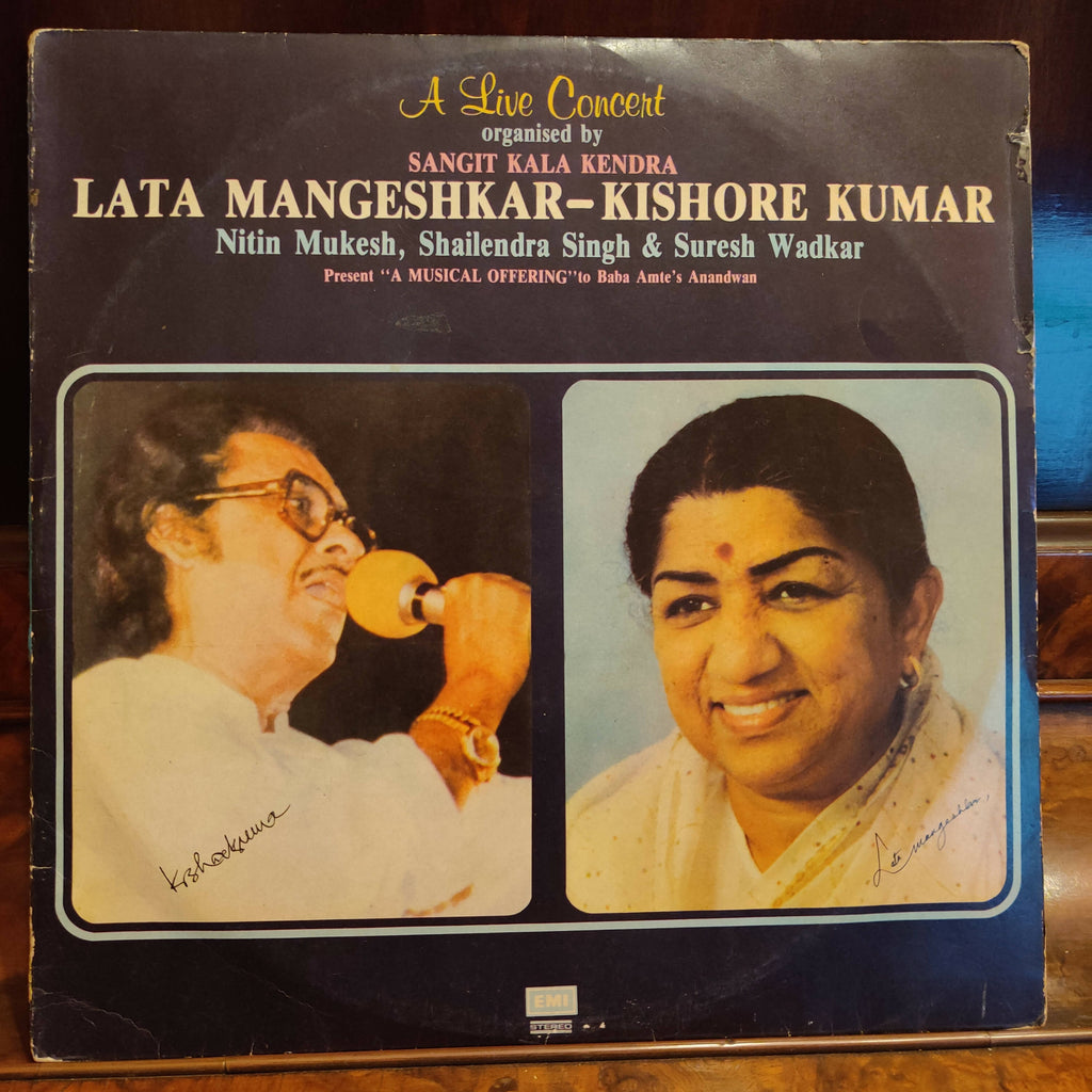 Lata Mangeshkar - Kishore Kumar, Nitin Mukesh, Shailendra Singh & Suresh Wadkar – A Live Concert Organised By Sangit Kala Kendra ("A Musical Offering" To Baba Amte's Anandwan) (Used Vinyl - VG) NJ Marketplace