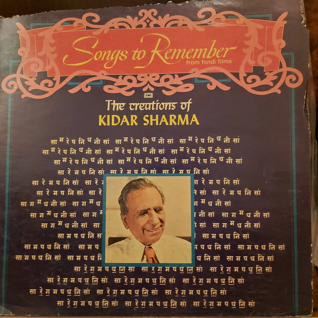 Kidar Sharma – Songs To Remember From Hindi Films - The Creations Of Kidar Sharma (Used Vinyl - VG)