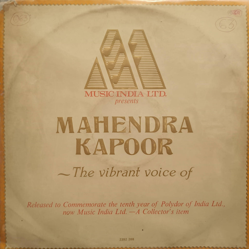 VARIOUS - MAHENDRA KAPOOR (TEN YEARS TOGETHER) (Used Vinyl - VG) NP