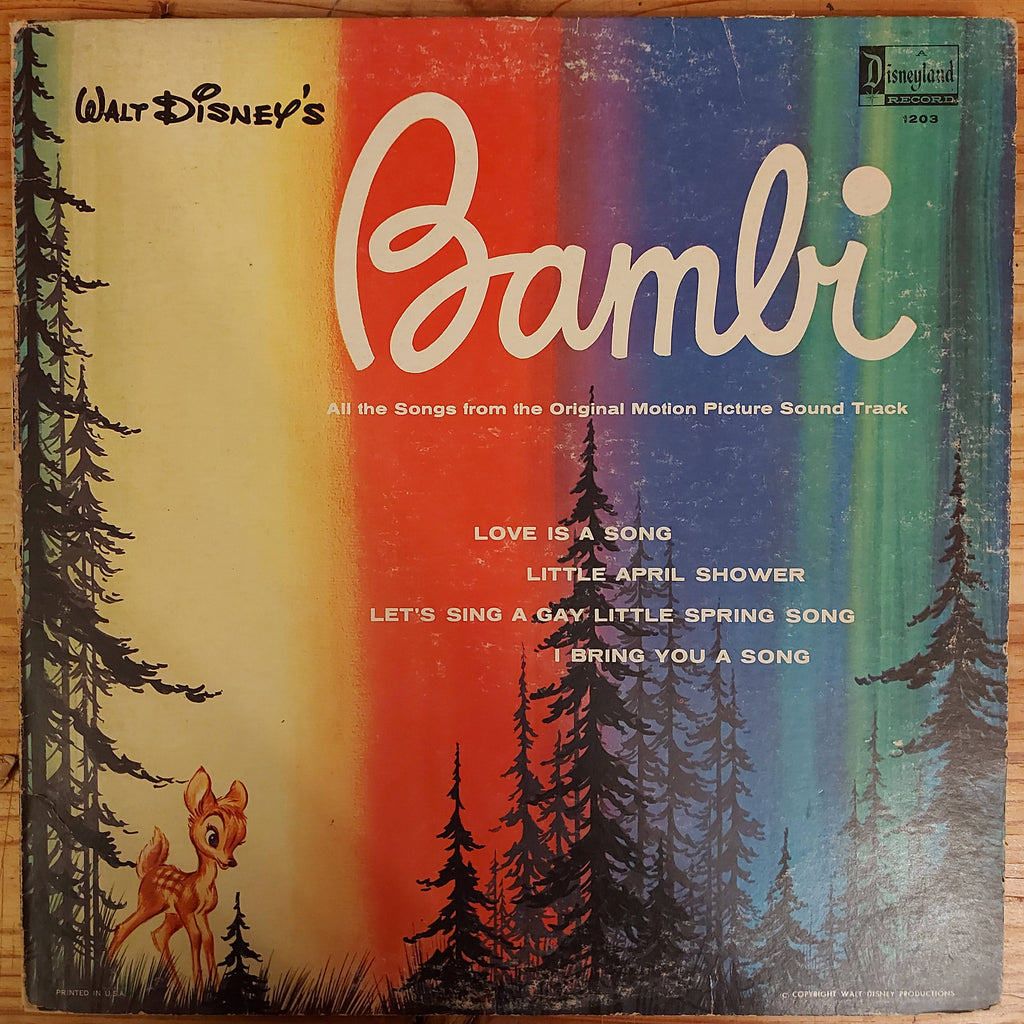 Walt Disney Studio Orchestra, Frank Churchill, Ed Plumb, Larry Morey – Walt Disney's Bambi (Used Vinyl - G)