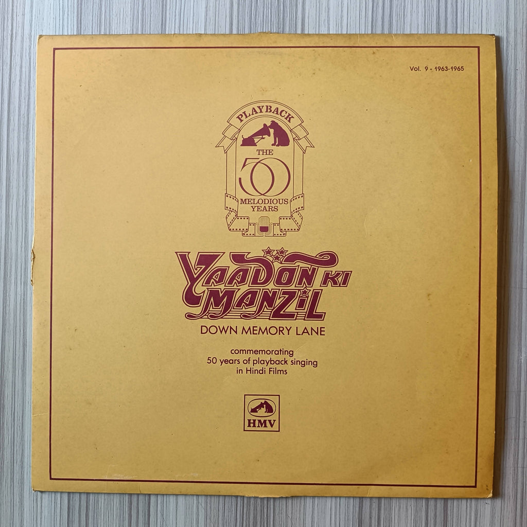 various – Yaadon Ki Manzil - Down Memory Lane - Vol.9 (Used Vinyl - VG) AD