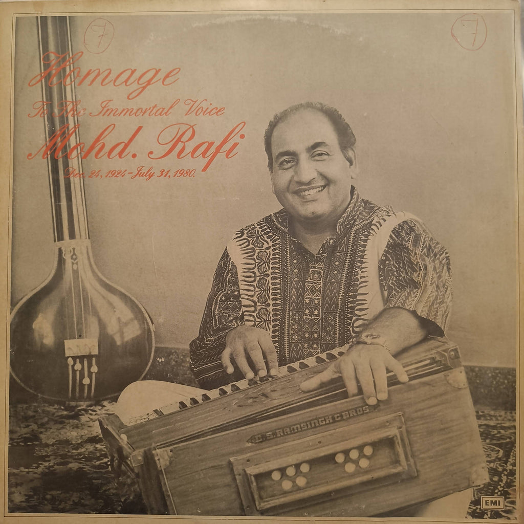 Mohd. Rafi – Homage To The Immortal Voice Mohd. Rafi (Dec 24,1924 - July 31,1980) (Used Vinyl - VG) NP