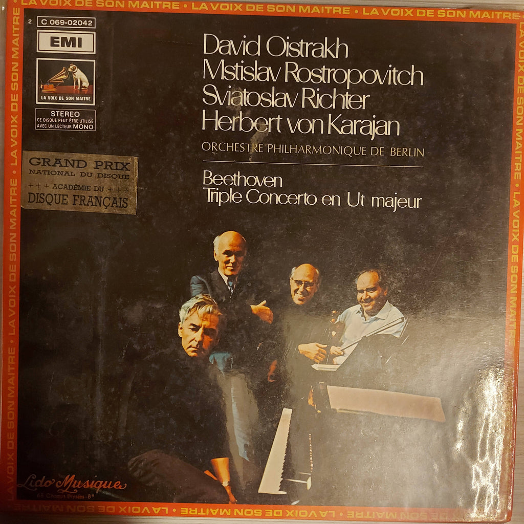 Beethoven - David Oistrakh, Mstislav Rostropovitch, Sviatoslav Richter, Herbert von Karajan, Orchestre Philharmonique De Berlin – Triple Concerto En Ut Majeur (Used Vinyl - VG)