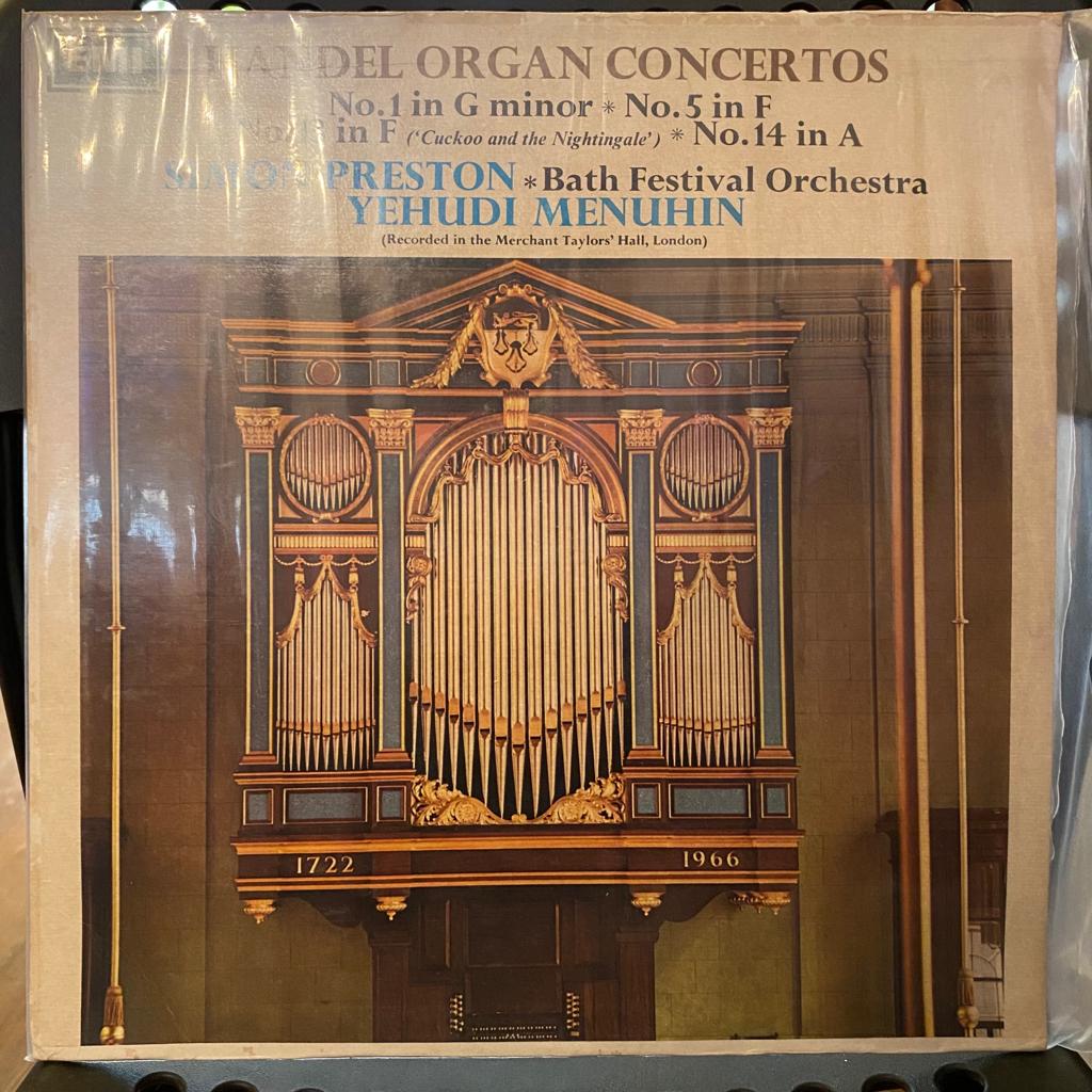 Handel, Simon Preston (Organ) With The Bath Festival Orchestra Conducted By Yehudi Menuhin – Organ Concertos No.1, No.5, No.14, No.13 "Cuckoo And The Nightingale" (Used Vinyl - VG) MD Marketplace