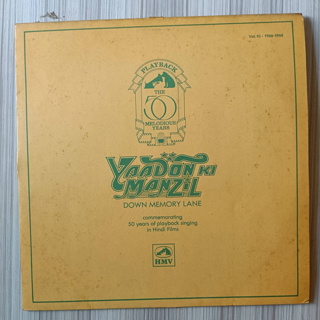 Various – Yaadon Ki Manzil - Down Memory Lane - Vol.10 (Used Vinyl - VG+) AD