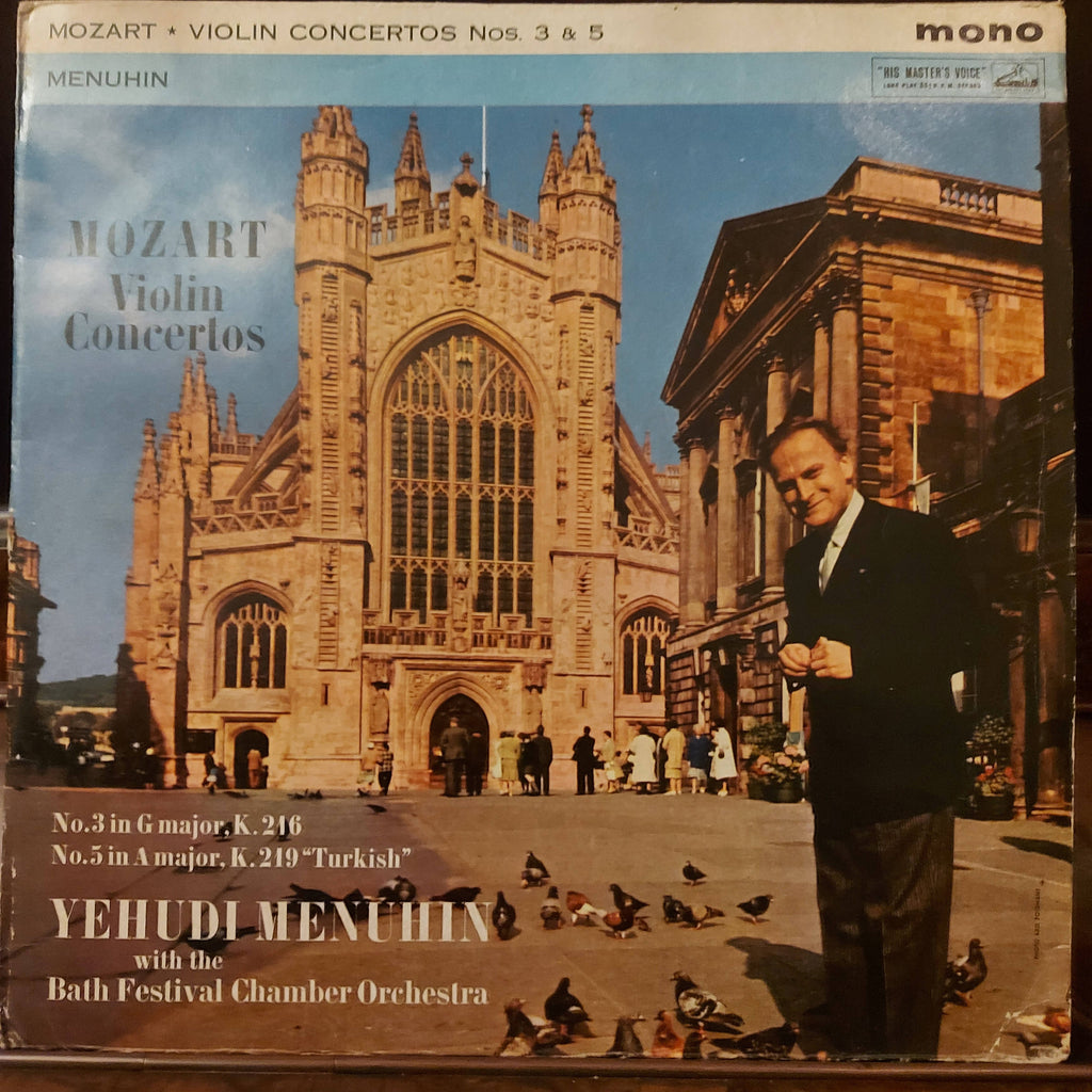 Wolfgang Amadeus Mozart, Yehudi Menuhin, Bath Festival Chamber Orchestra – Violin Concertos No 3 In G Major, No 5 In A Major (Used Vinyl - VG)