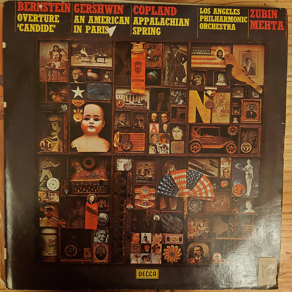 Bernstein / Gershwin / Copland, Los Angeles Philharmonic Orchestra, Zubin Mehta – Overture 'Candide' / An American In Paris / Appalachian Spring (Used Vinyl - VG)