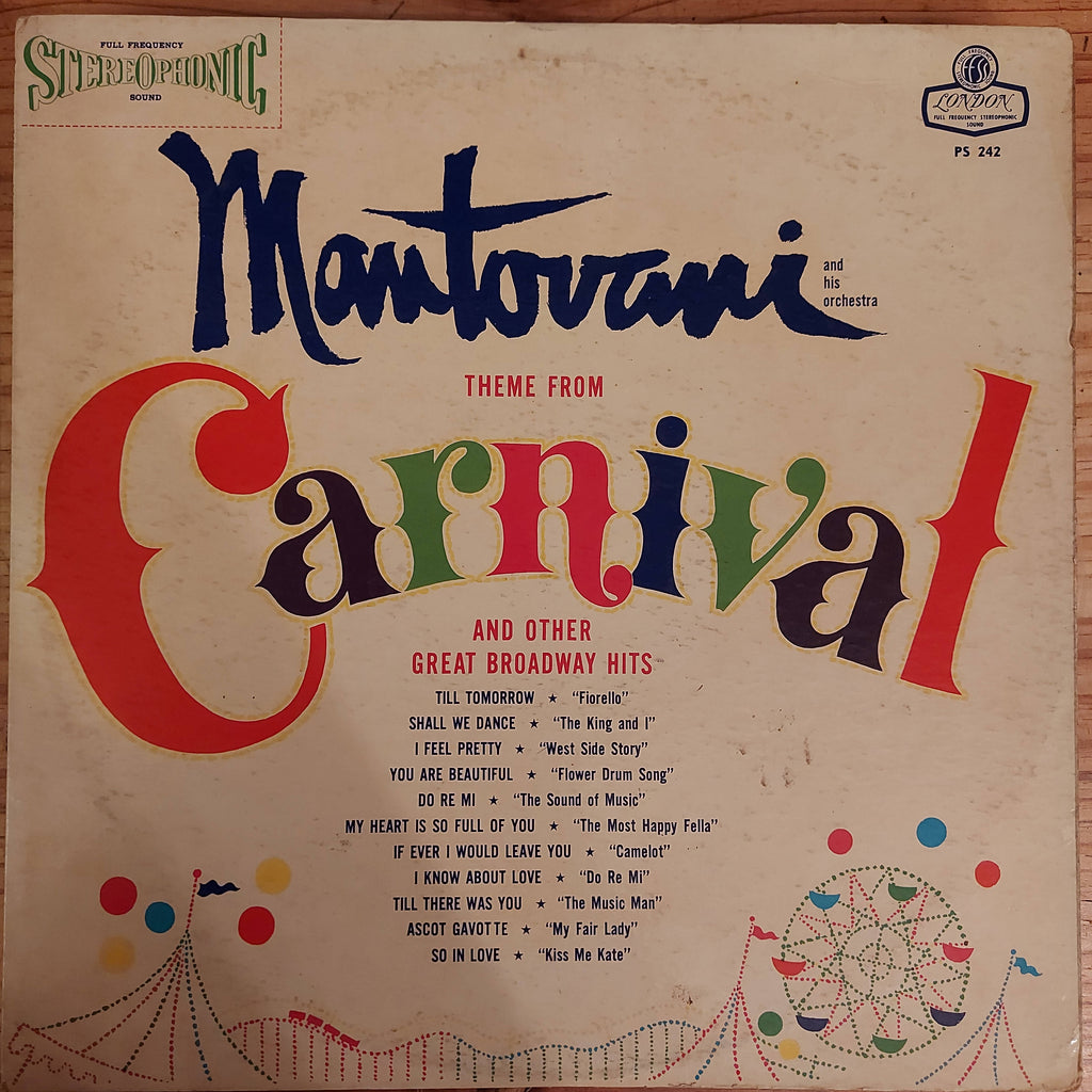 Mantovani And His Orchestra – Theme From Carnival And Other Great Broadway Hits (Used Vinyl - VG)