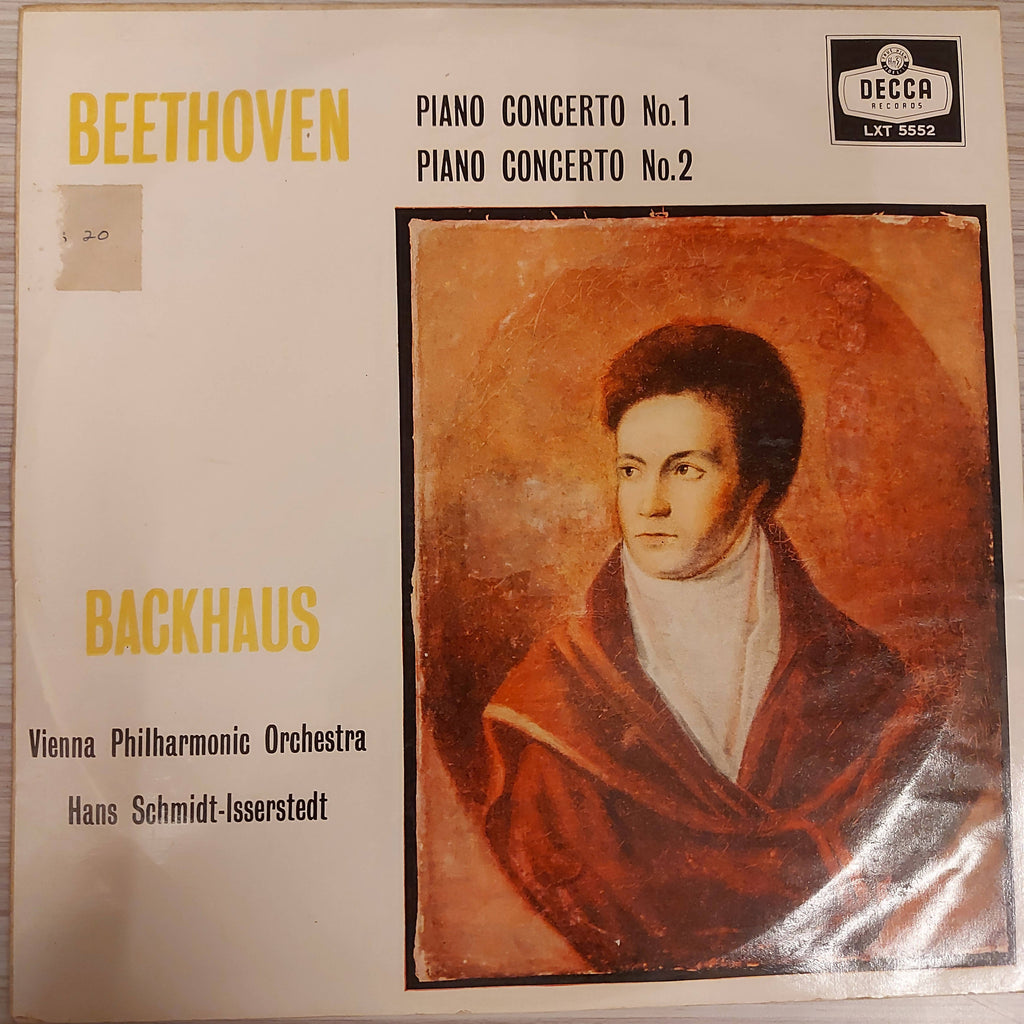 Beethoven / Backhaus With The Vienna Philharmonic Orchestra* Conducted By Hans Schmidt-Isserstedt – Piano Concerto No. 1 / Piano Concerto No. 2 (Used Vinyl - VG+)